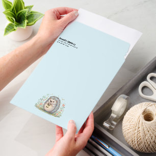 Cute Hedgehog with Lantern Address Envelope Mailers