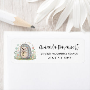 Cute Hedgehog with Lantern Address Label