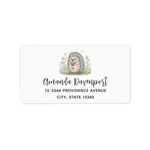 Cute Hedgehog with Lantern Address Label