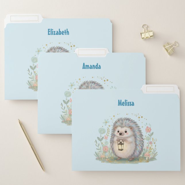 Cute Hedgehog with Lantern File Folder (Set)