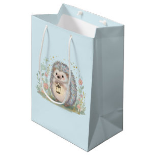 Cute Hedgehog with Lantern Medium Gift Bag