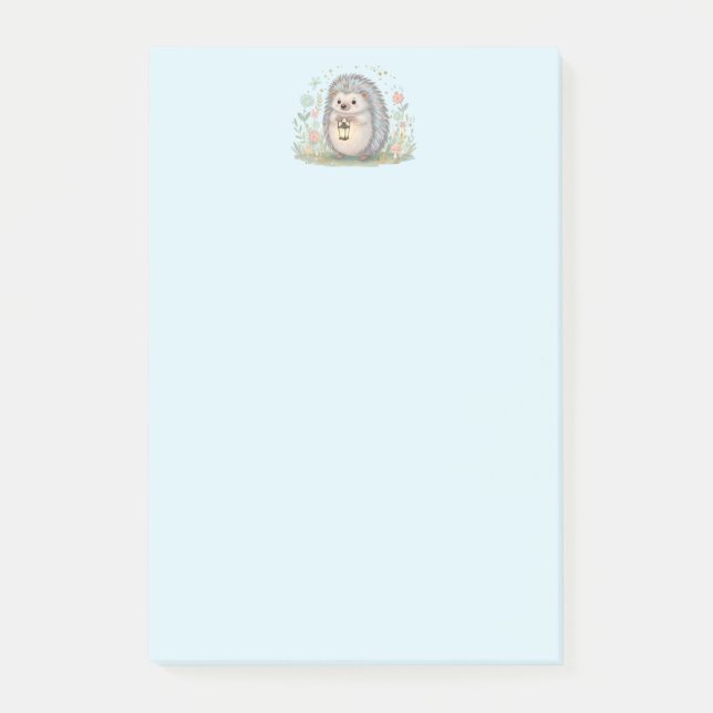 Cute Hedgehog with Lantern Post-it Notes (Front)