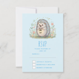 Cute Hedgehog with Lantern RSVP Card