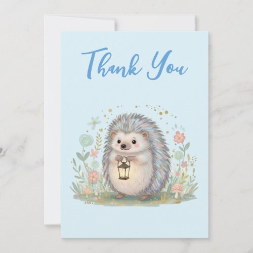 Cute Hedgehog with Lantern Thank You Card