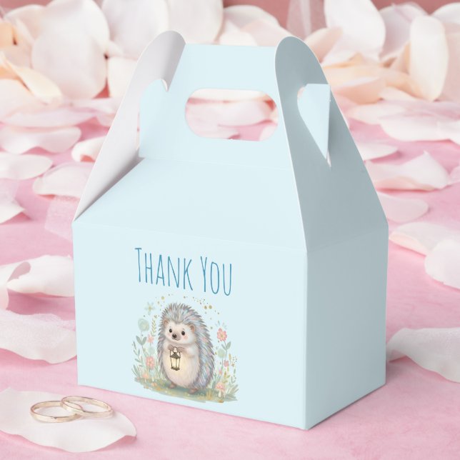 Cute Hedgehog with Lantern Thank You Favor Boxes (Wedding)