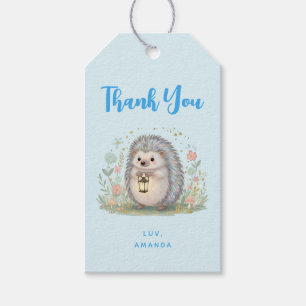 Cute Hedgehog with Lantern Thank You Gift Tags