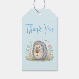 Cute Hedgehog with Lantern Thank You Gift Tags