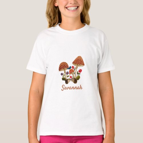 Cute Hedgehogs and Mushrooms T_Shirt