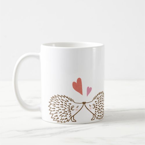 Cute Hedgehogs in Love Hedgehog Heart Mug For Her