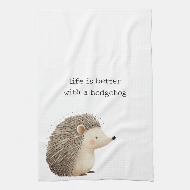 Cute Hedgehogs Kitchen Towel (Vertical)