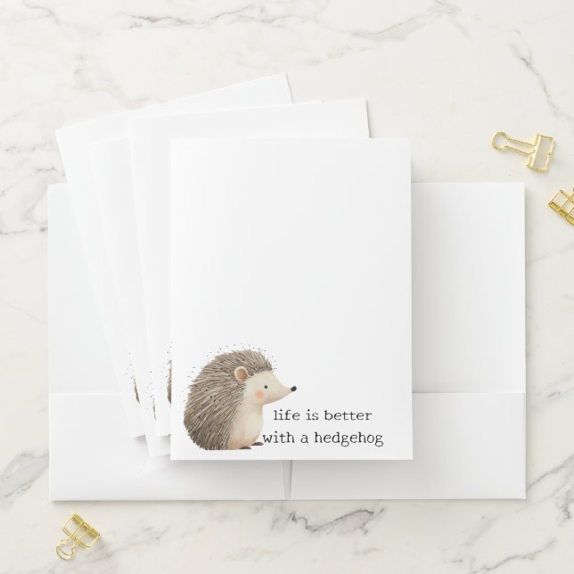 Cute Hedgehogs Pocket Folder (In Situ)