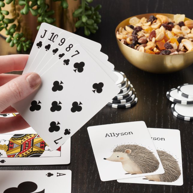 Cute Hedgehogs Poker Cards (In Situ)