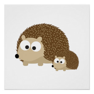 Cute Hedgehogs Poster