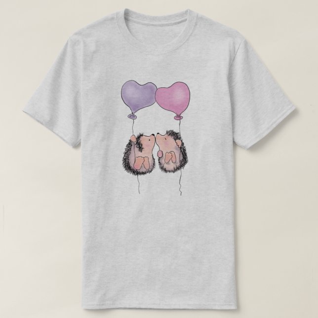 Cute Hedgehogs T-Shirt (Design Front)