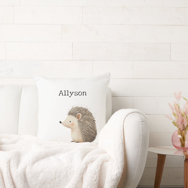Cute Hedgehogs Throw Pillow (Couch)