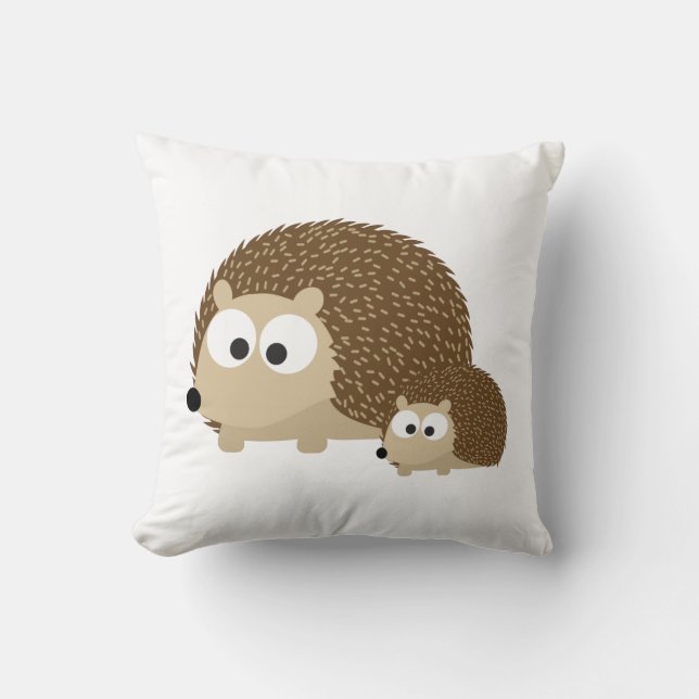 Cute Hedgehogs Throw Pillow (Front)