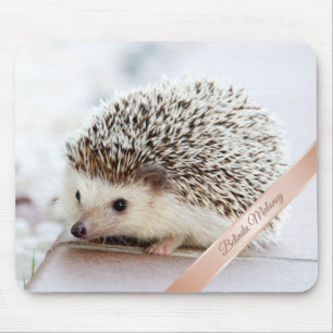 Cute Hedgehoog Monogram Mouse Pad