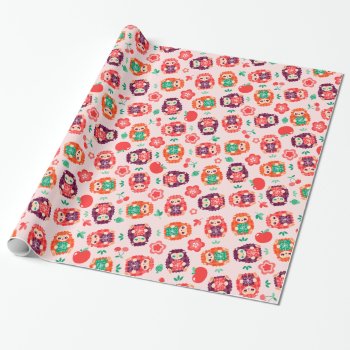 Cute Hedgie Pattern - Birthday Wrapping Paper by creativetaylor at Zazzle