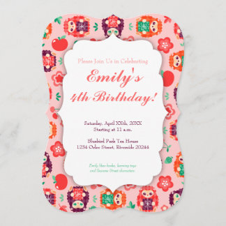 Cute Hedgie with Gift - Custom Birthday Invitation