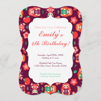 Cute Hedgie with Gift - Custom Birthday Invitation