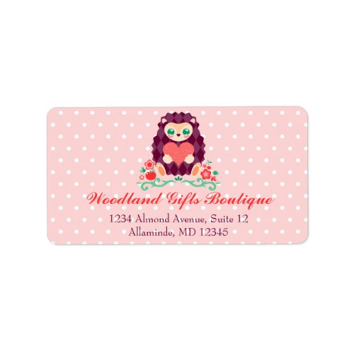 Cute Hedgie with Heart _ Custom Address Labels