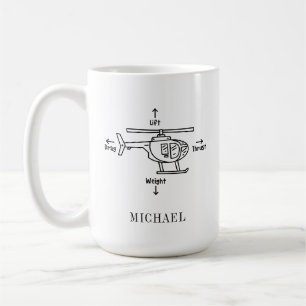 Cute Helicopter Four Forces Illustration Doodle Coffee Mug