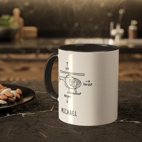 Cute Helicopter Illustration Personalized Coffee M Mug