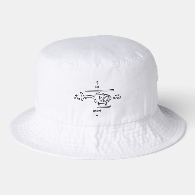 Cute Helicopter Pilot Retirement Gift Bucket Hat (Front)