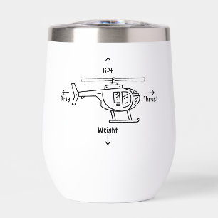 Cute Helicopter Pilot Retirement Thermal Wine Tumbler