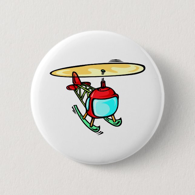 Cute Helicopter Pinback Button (Front)
