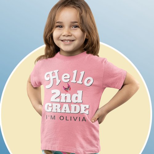 Cute Hello 2nd Grade Back to School T_Shirt