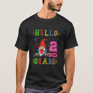 Cute Hello 2Nd Grade Gnome Back To School Funny T-Shirt