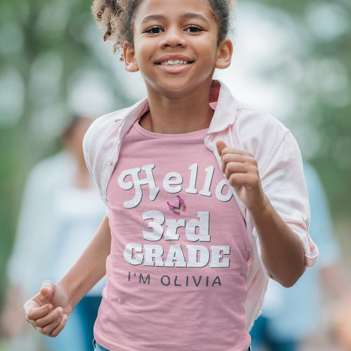 Cute Hello 3rd Grade Back to School T_Shirt