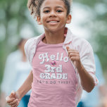 Cute Hello 3rd Grade Back to School T-Shirt<br><div class="desc">A cute pink tshirt for back to school,  this simple design has large lettering spelling out "Hello 3rd Grade LET'S DO THIS!". You can edit the text with any text you wish,  including changing the grade level. I colorful butterfly adds fun to the design.</div>