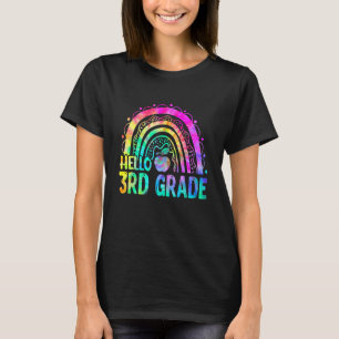 Cute Hello 3rd Grade Rainbow Tie Dye Back To Schoo T-Shirt