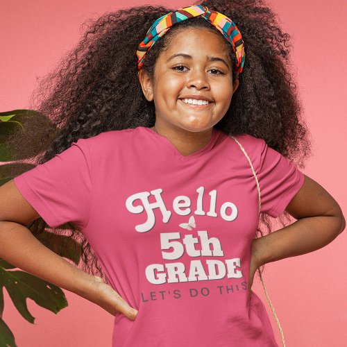 Cute Hello 5th Grade Back to School T_Shirt