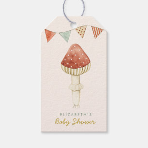 Cute Hello Baby Mushroom Baby Shower Gift Tags