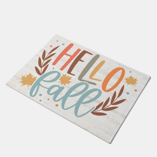 Cute Hello Fall  Doormat (Angled)