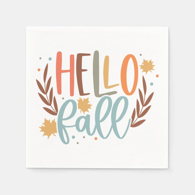 Cute Hello Fall  Napkins (Front)