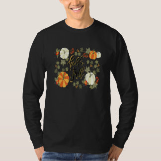 Cute Hello Fall Season Thanksgiving And Fall Color T-Shirt