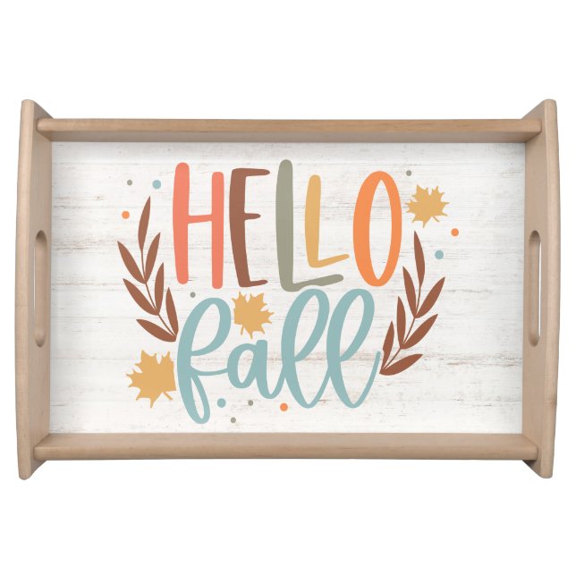 Cute Hello Fall  Serving Tray (Front)