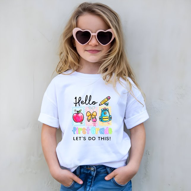 Cute Hello First Grade Preppy T-Shirt (Creator Uploaded)