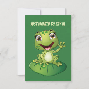 Cute hello frog add text note card