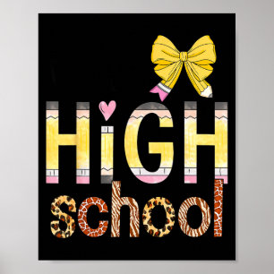 Cute Hello High School Animal Print Teacher Back T