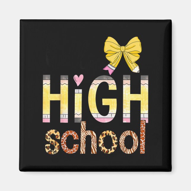 Cute Hello High School Animal Print Teacher Back T Magnet (Front)
