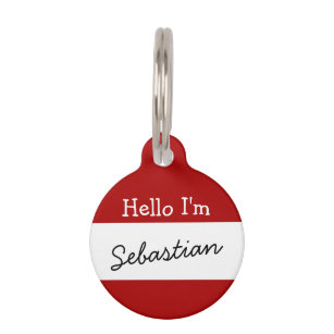 Cute Hello I am Name Tag Personalized ID