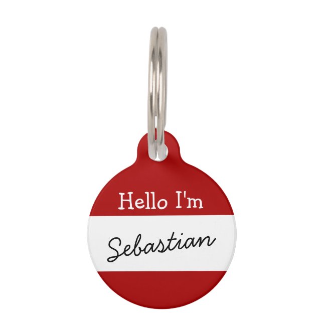 Cute Hello I am Name Tag Personalized ID (Front)