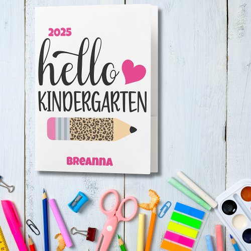 Cute Hello Kindergarten  Pocket Folder