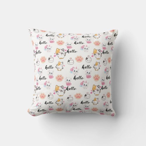 cute hello kitty    throw pillow