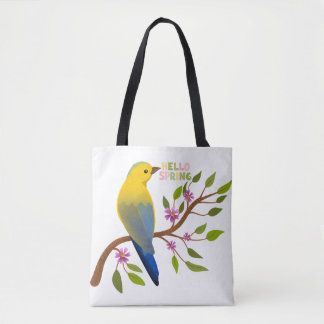 Cute Hello Spring Bird Eco-Friendly Tote | Nature Bag